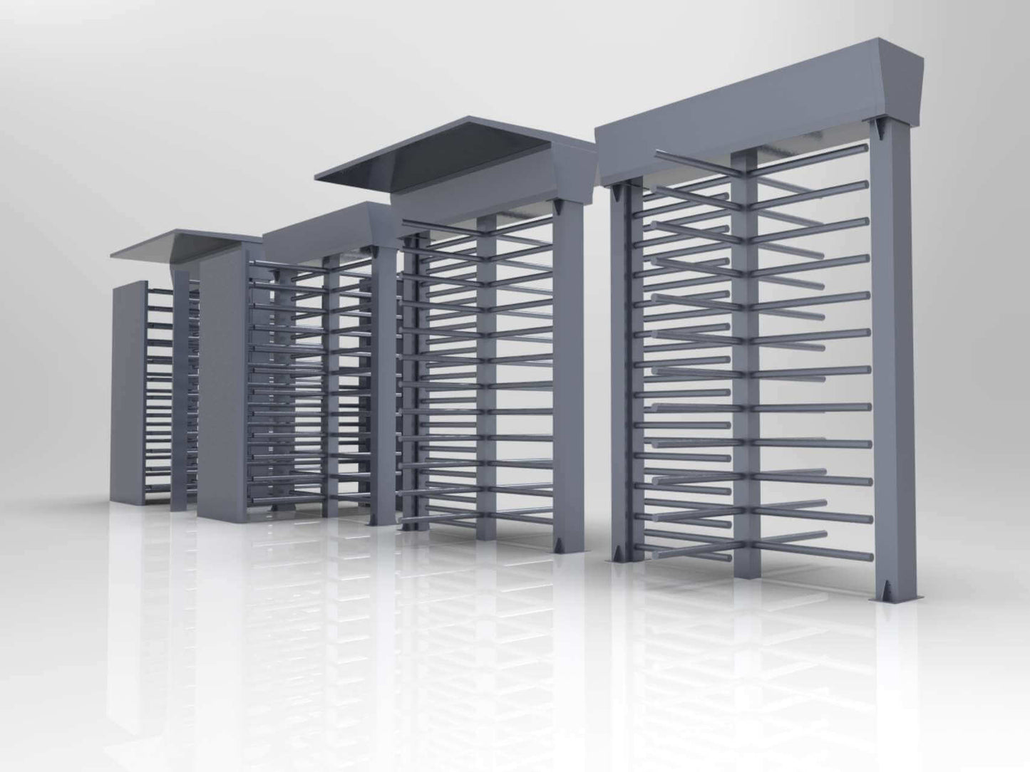Evolve FT200 full height turnstiles for secure pedestrian access, suitable for high security and office sites.