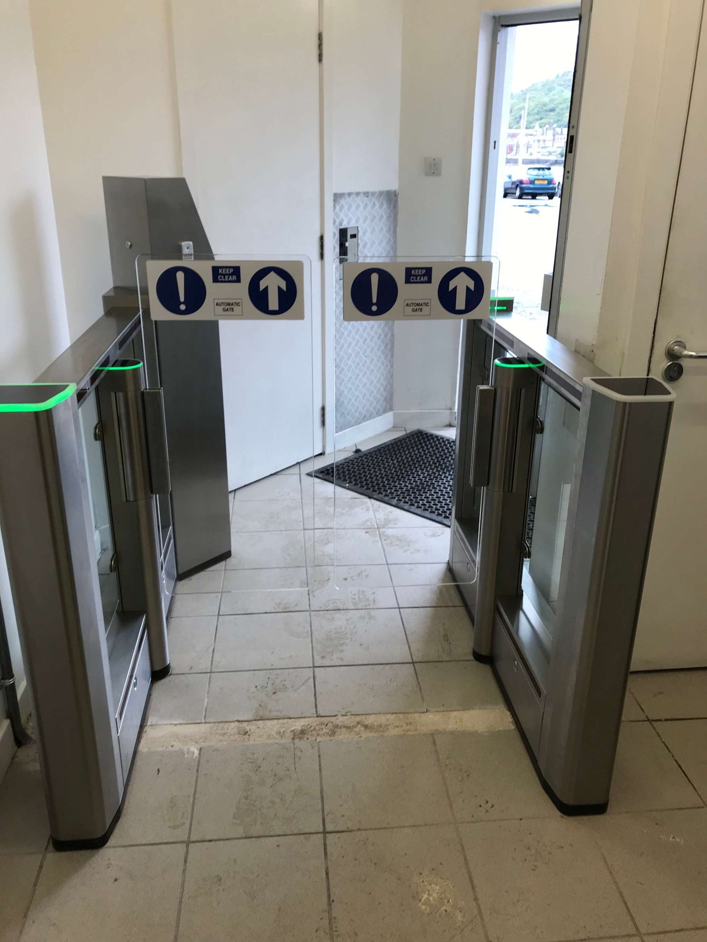 Evolve PG150 Coin Operated Speed Gate installed in a public access area.