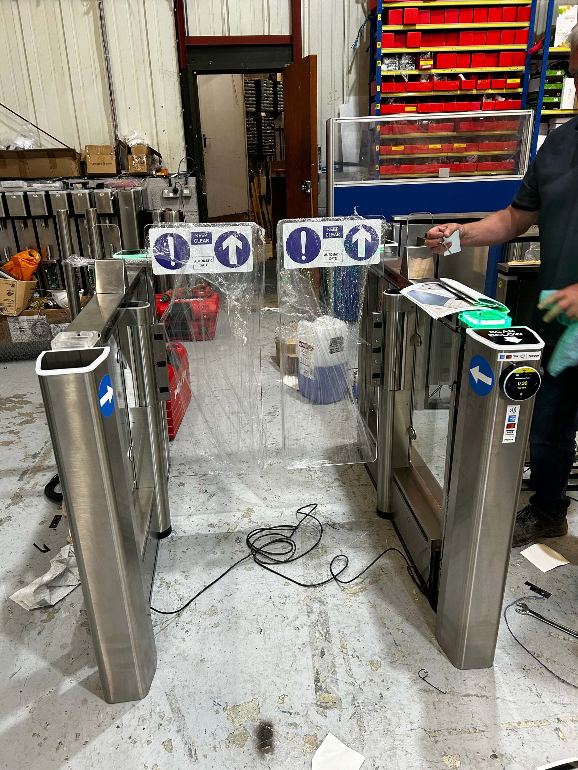 Evolve PG150 Coin Operated Speed Gate in an installation setting.