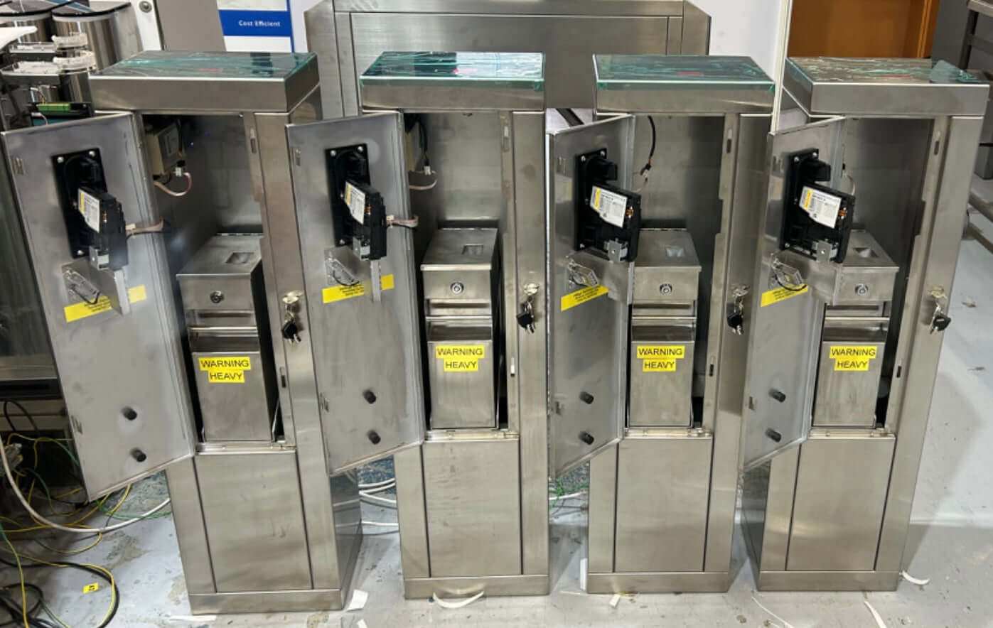 Evolve Revenue Collection Pod for secure pedestrian access control with coin and contactless payments.