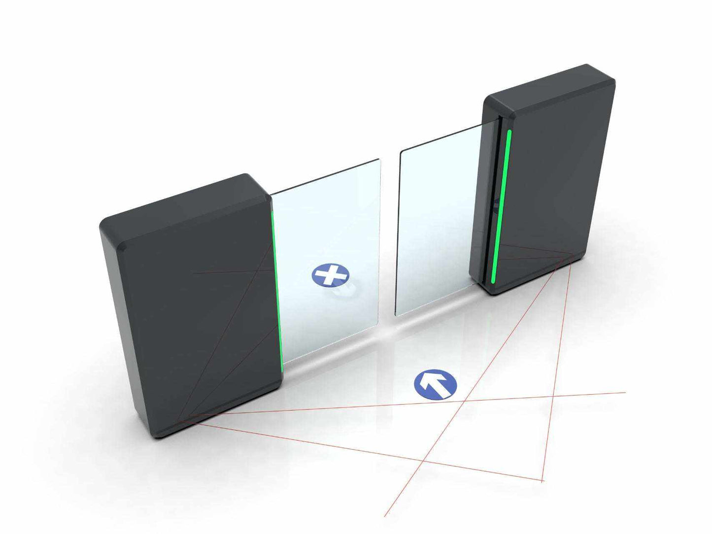 RGRetail 2 Retractable Gate with Plexiglass panels for controlled entry.