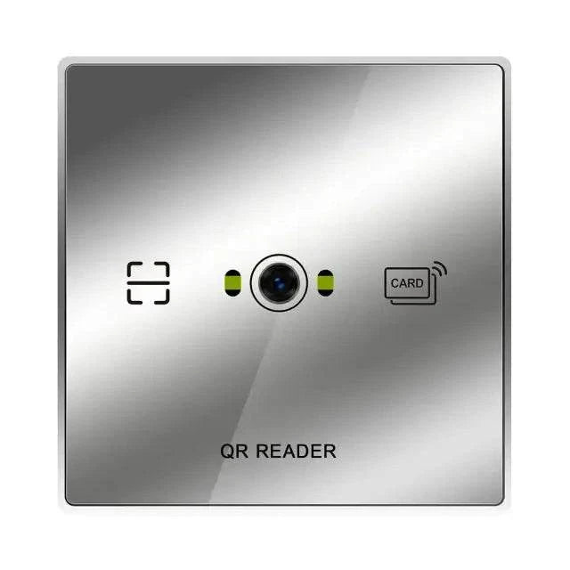 Evolve Anti Vandal QR Reader with sleek design, buttons for QR and card scanning, perfect for access control solutions.