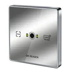 Anti Vandal QR Reader with tempered glass, supports QR and RFID, durable design.