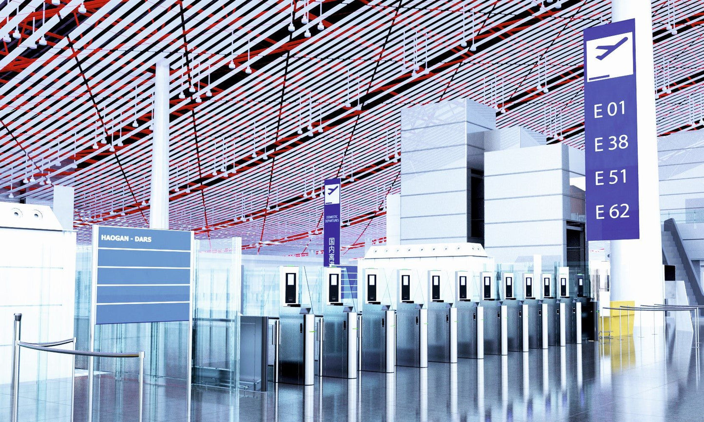 APG100 Airport E-Gates Entrance Control • Entrance Control System • Pedestrian Security • Waist Tripod Turnstiles • Tripod Turnstiles • Paddle Leafed Gates