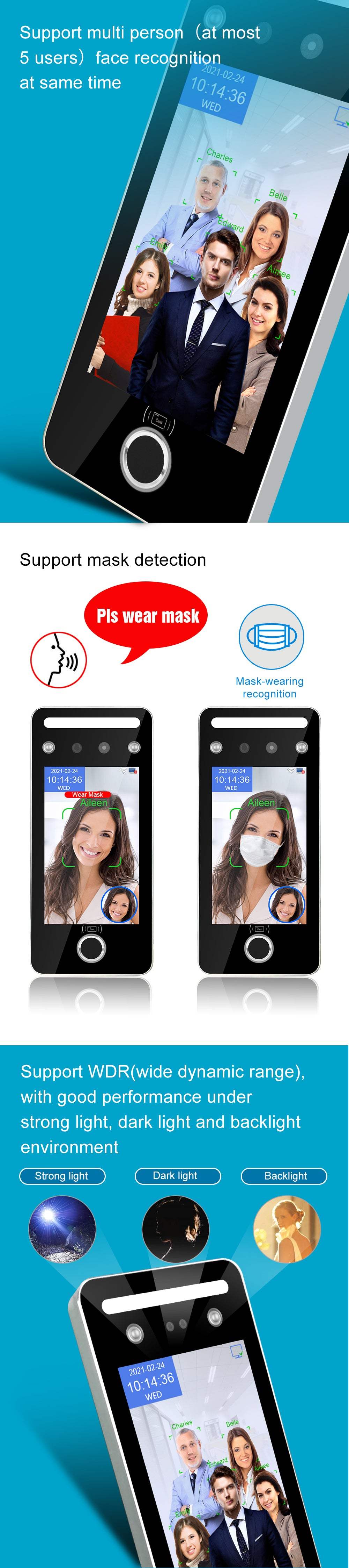 FaceAI 7 + Finger Face Recognition FaceAI 7 Facial Recognition