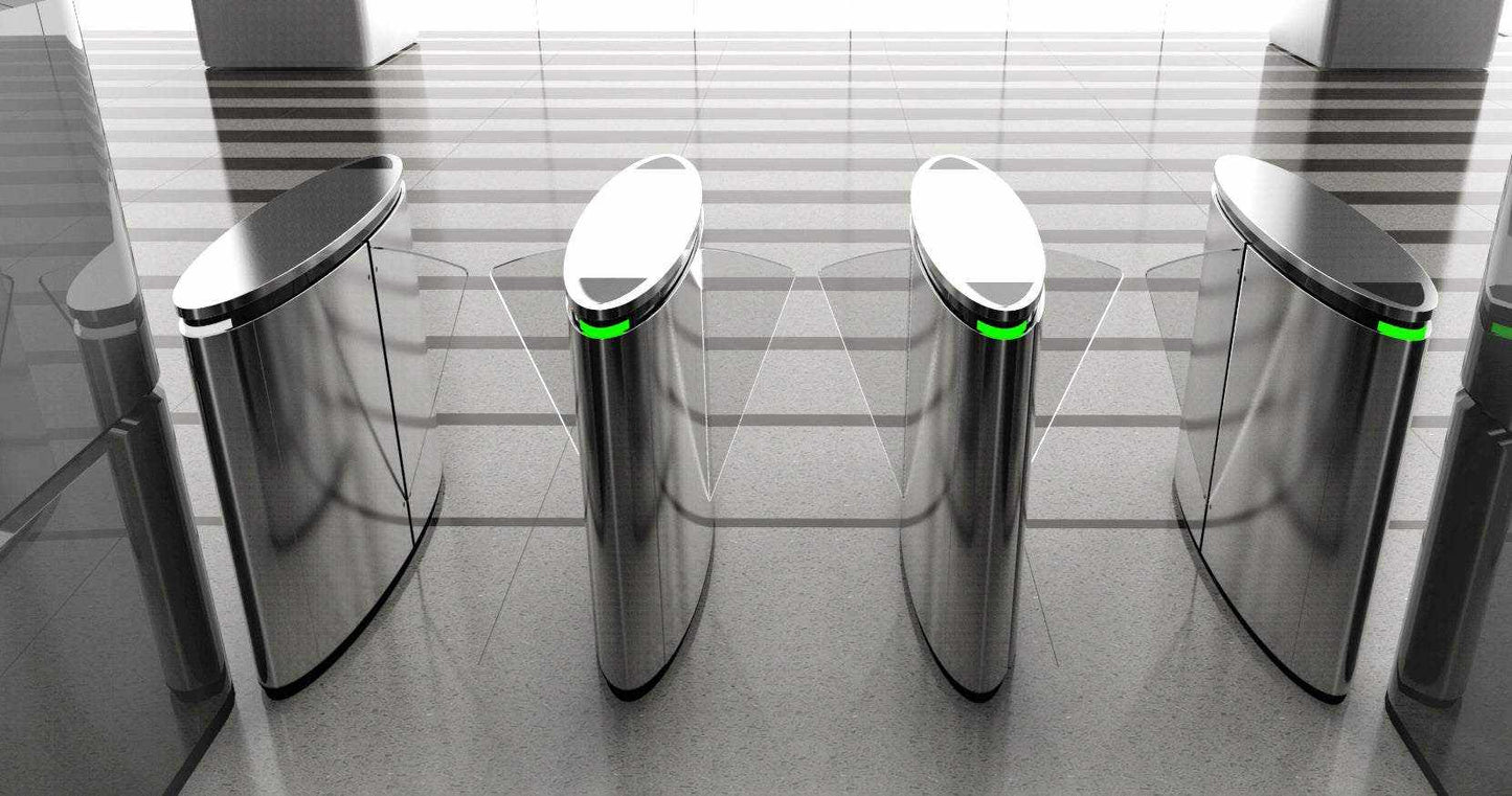 RG100 Retractable Speed Gate in a modern corporate setting