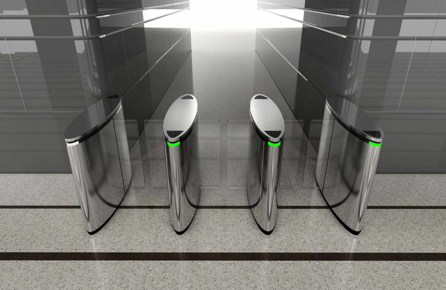RG200 Retractable Gate in a corporate setting, sleek design, automated safety and security features.