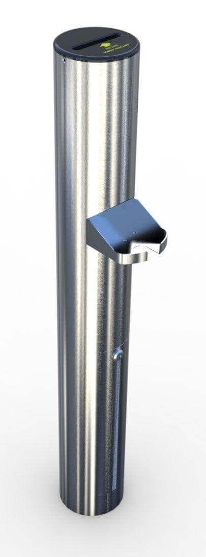 Card Capture Unit designed for secure access control card retention, featuring a sleek stainless steel housing.
