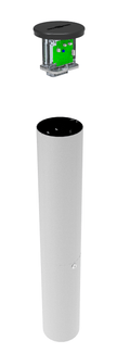 Evolve Card Capture Unit showing card capture device and cylindrical housing used for secure access control.