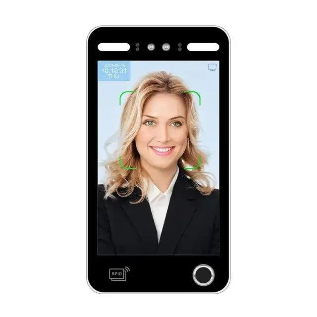 AI X1 Face Recognition Access Control Evolve Face Recognition AI X1 access control device with facial recognition display.