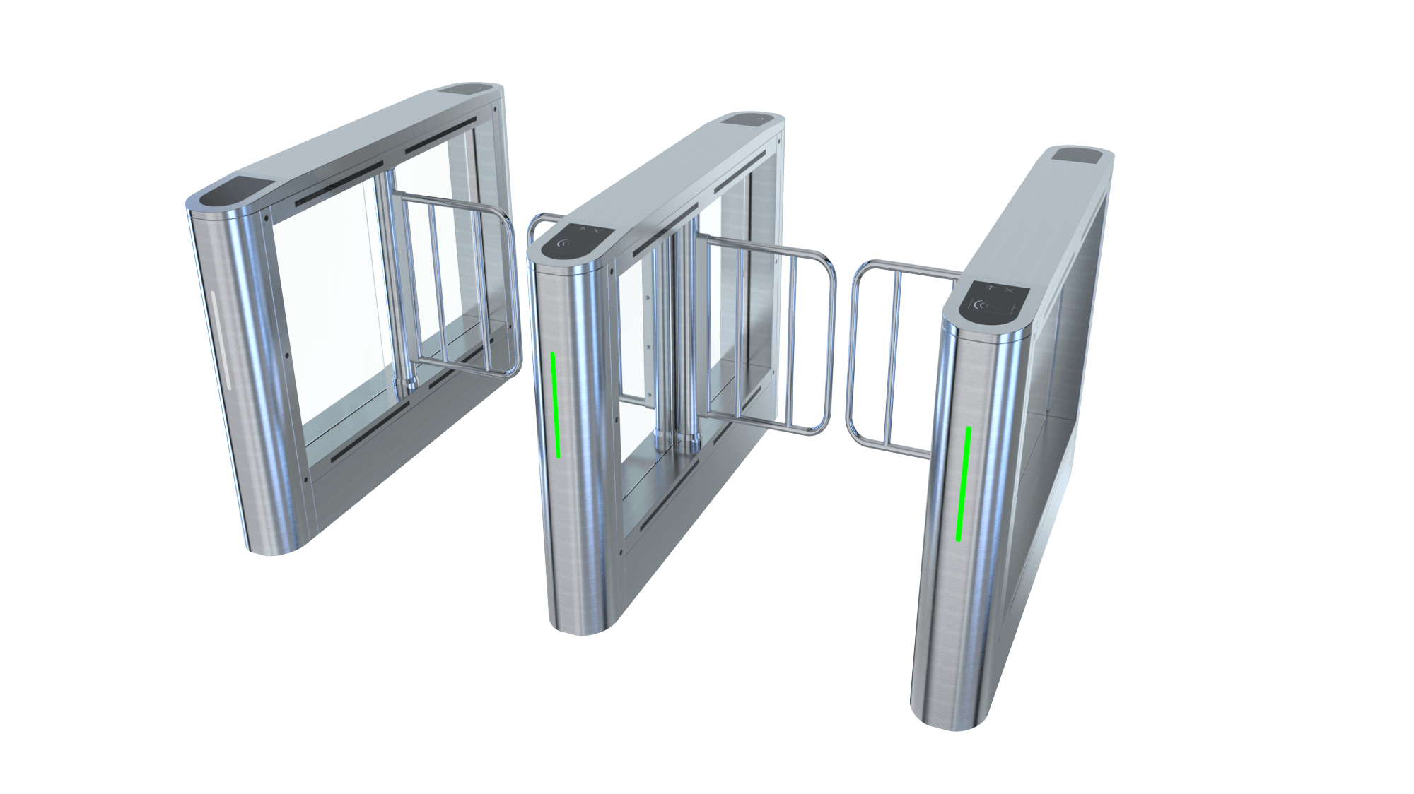 ES200 External Speed Gate by Evolve UK showcasing an outdoor pedestrian access control system.