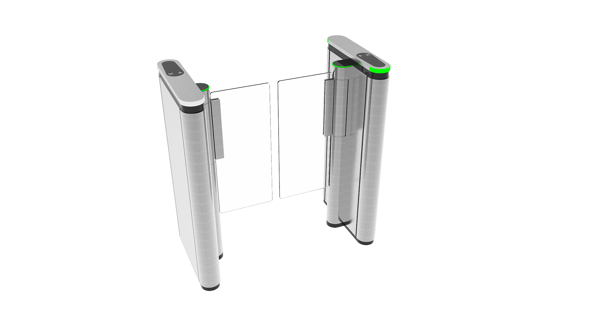 PG500 Compact Speed Gate view showcasing sleek design and optical turnstile functionality for access control.