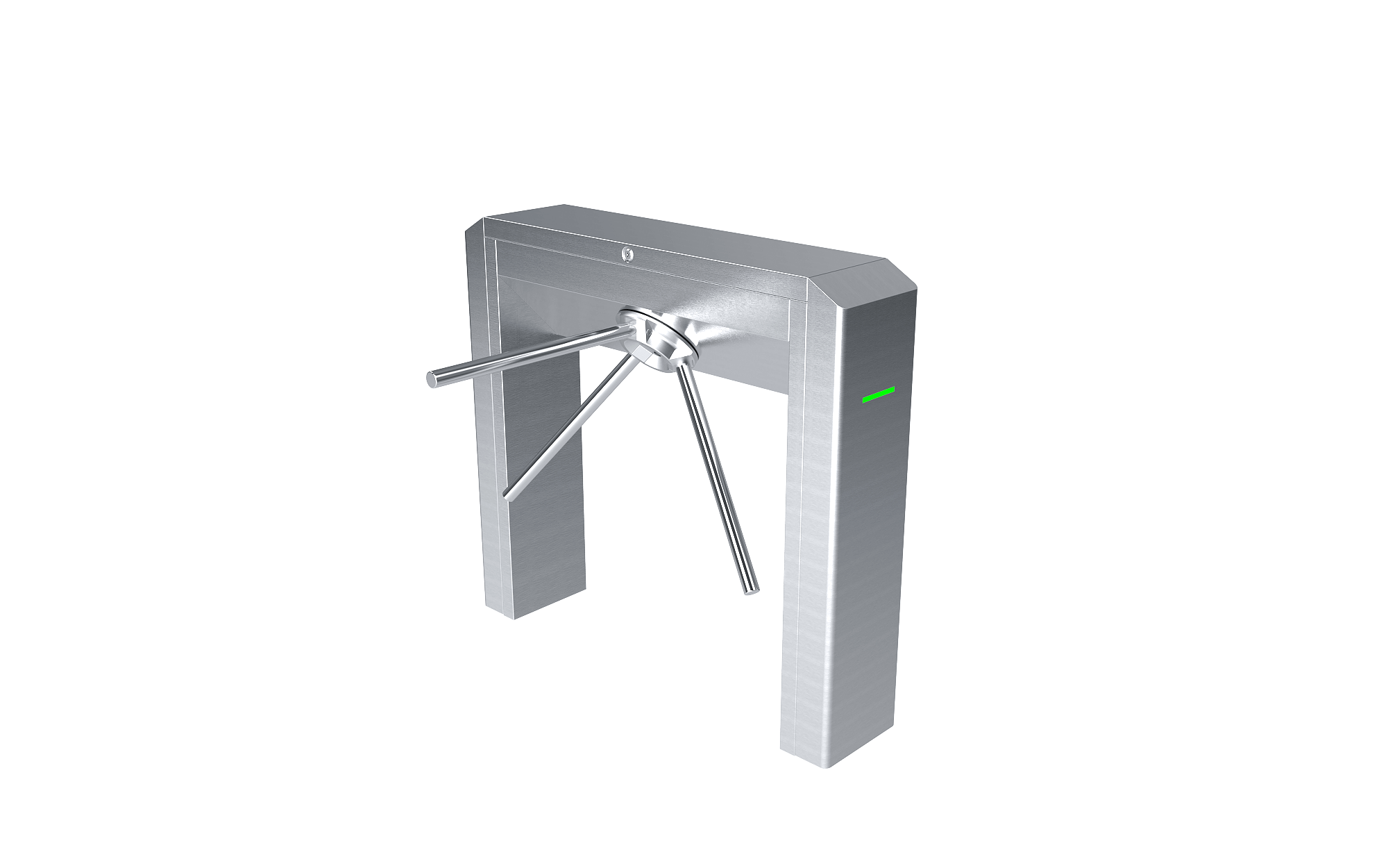TT301 Tripod Turnstile for secure entrance control, featuring a stainless steel design and three rotating arms.