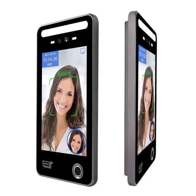 Evolve - AI8 IP65 Face Recognition Access Control device showing face recognition feature with user interface.