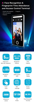 EvolveFaceAI 7 - Finger & Face Recognition Access Control