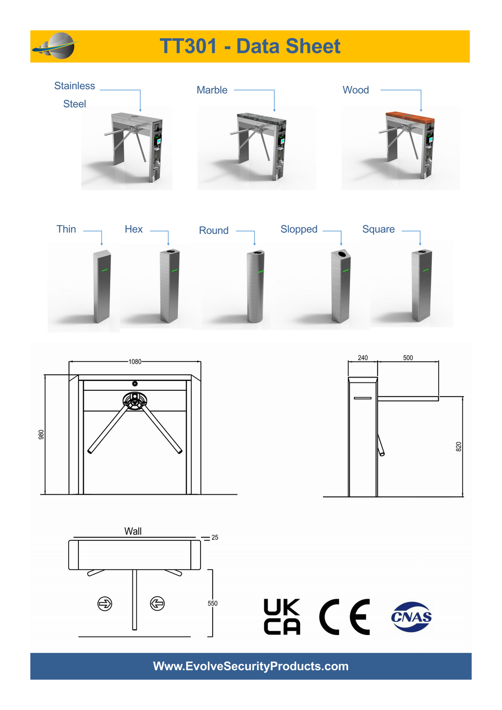 Evolve - TT301 Tripod Turnstile
